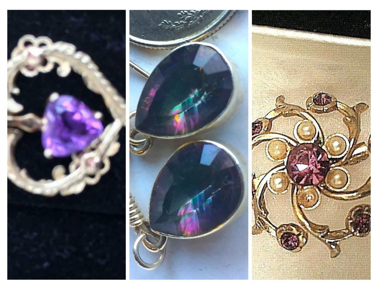 amethyst Earrings in sterling silver found at grandmas jewelry store on ebay
